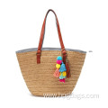 Summer Beach Tote with Tassel for Travel bag